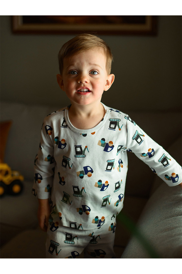 Organic Gray Long Sleeve Baby Boy Tracksuit Set