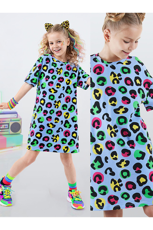 Leopard Girl's Oversize Dress