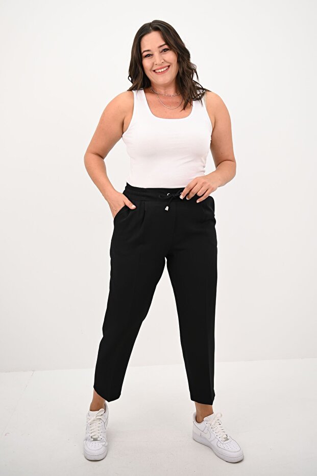 Women's Plus Size High Waist Draped Pants 6201-25