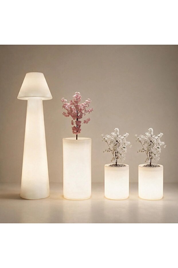 Aura Tower Kit + Round Basins (1 Large + 2 Medium) Led Lighting