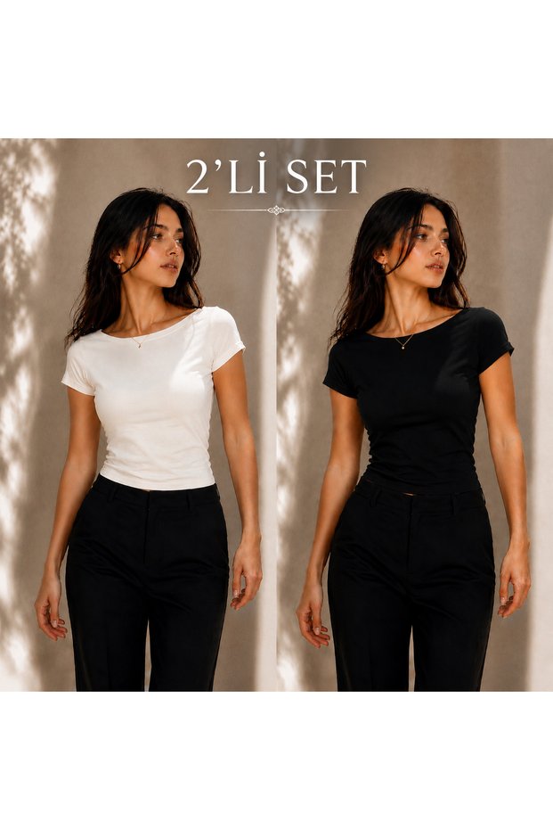 Women's Premium Cotton Basic T-Shirt Princess Collar Short Sleeve Blouse - Fitted/Slim Fit