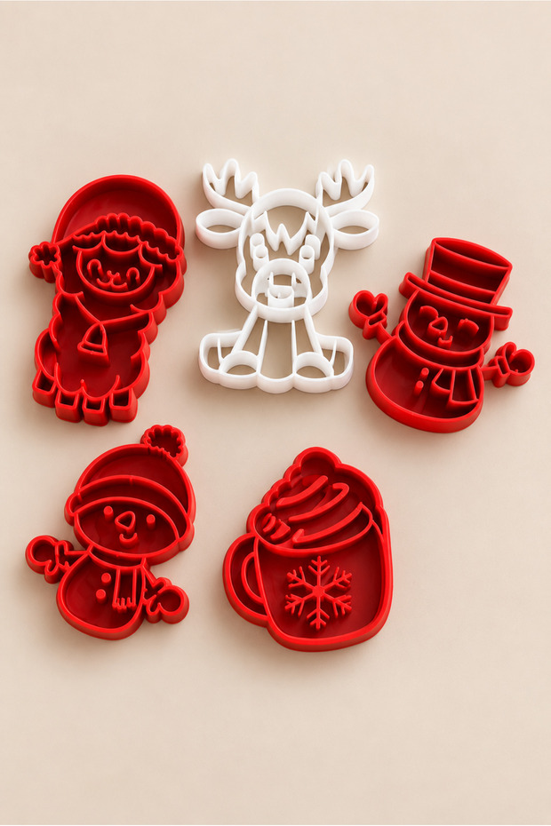 Christmas Themed Cookie Molds Set of 5