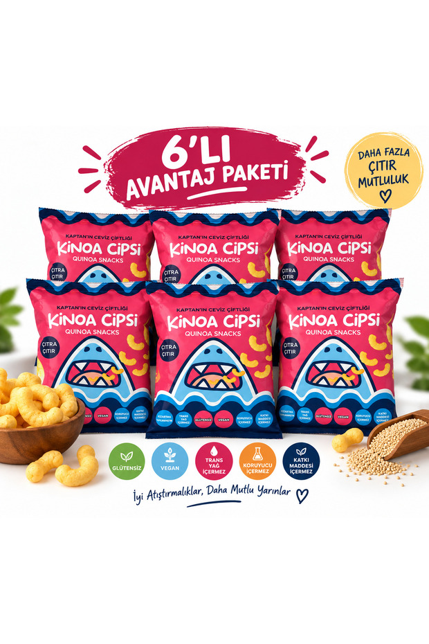 Kinoa Chips Multi-Economy Pack 6 X 30 g - Gluten-Free & Vegan Snack