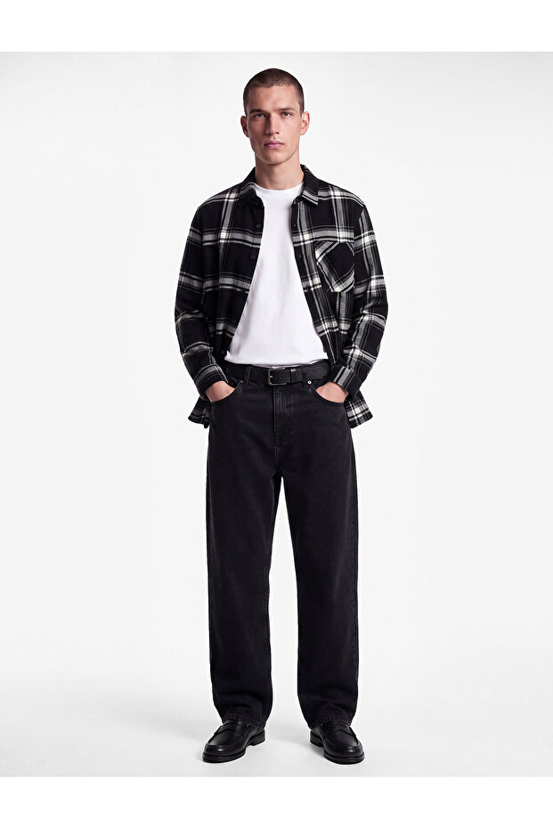 Regular Fit Long Sleeve Pocketed Classic Collar Lumberjack Shirt