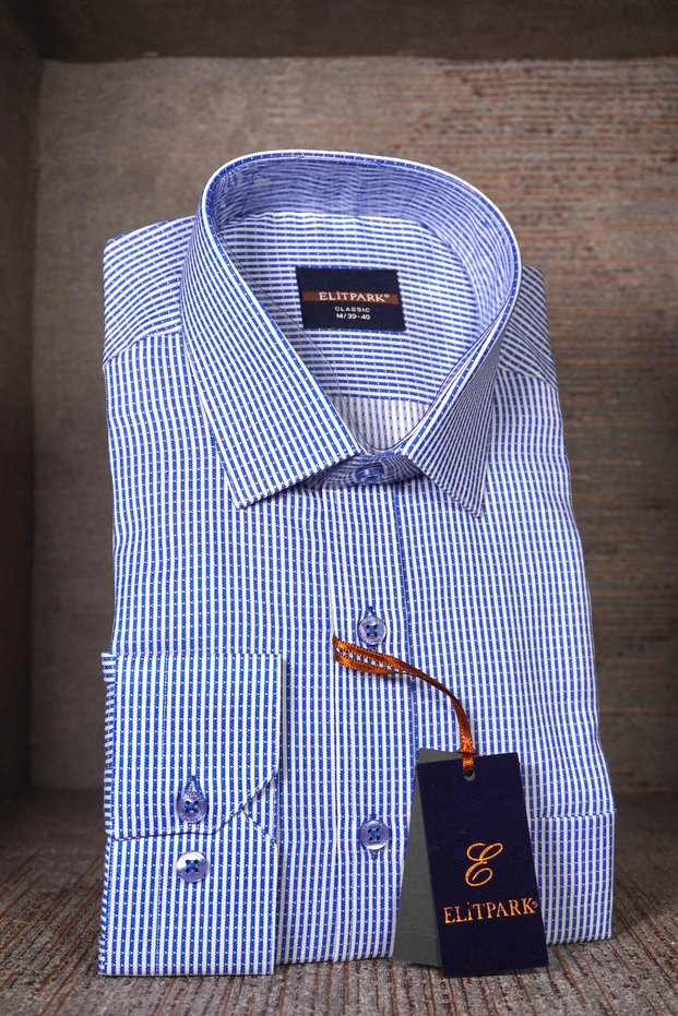 Vertical Dashed Striped Long Sleeve Cotton Pocket Premium Men's Shirt