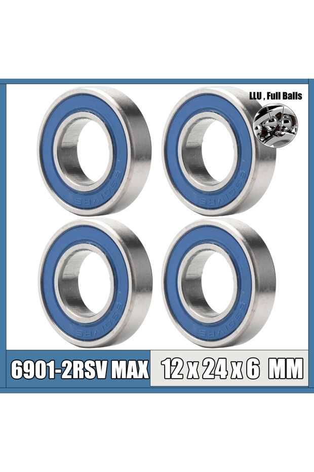 6901 2RSV MAX Bearing 12*24*6 mm 4Pcs 6901-2RS Full Balls Bicycle Pivot Repair Parts 6901 2RS RSV Ba