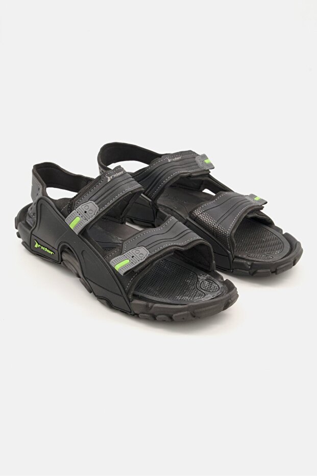 Men Velcro Brand Logo Sandal, Black