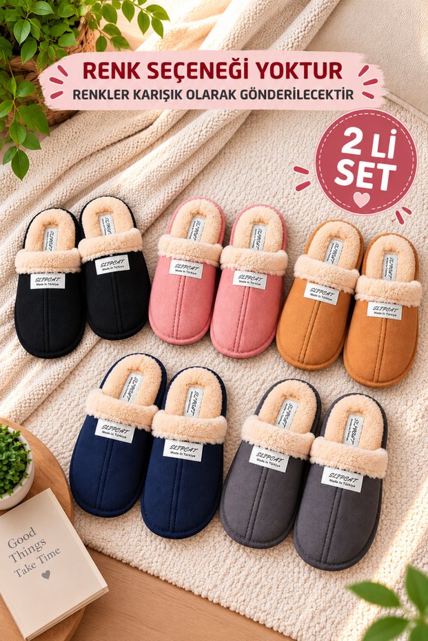 Pack of 2 Closed Front Slippers Home Slippers Dowry Bundle Set