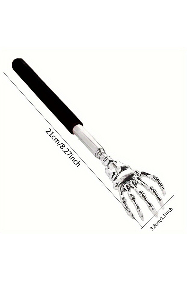 Black Stainless Steel Adjustable Back Scratcher - Retractable Claw for Portable Massage and Tickle R