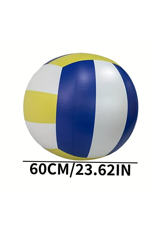 1pc Giant Volleyball Giant Inflatable Volleyball Durable PVC Beach Ball with Blue Yellow Stripes for