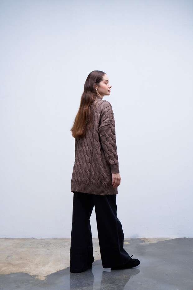 Braided Sweater Brown