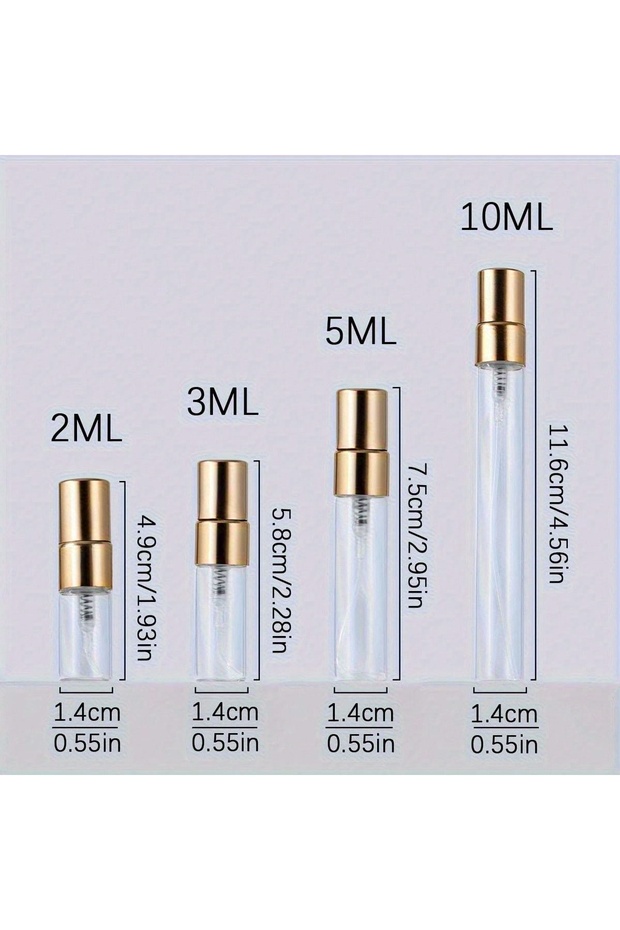 Glass 5PCS 5ml Gold 5/20PCS 5ml/10ml Mini Transparent Glass Refillable Spray Bottles for Travel Per