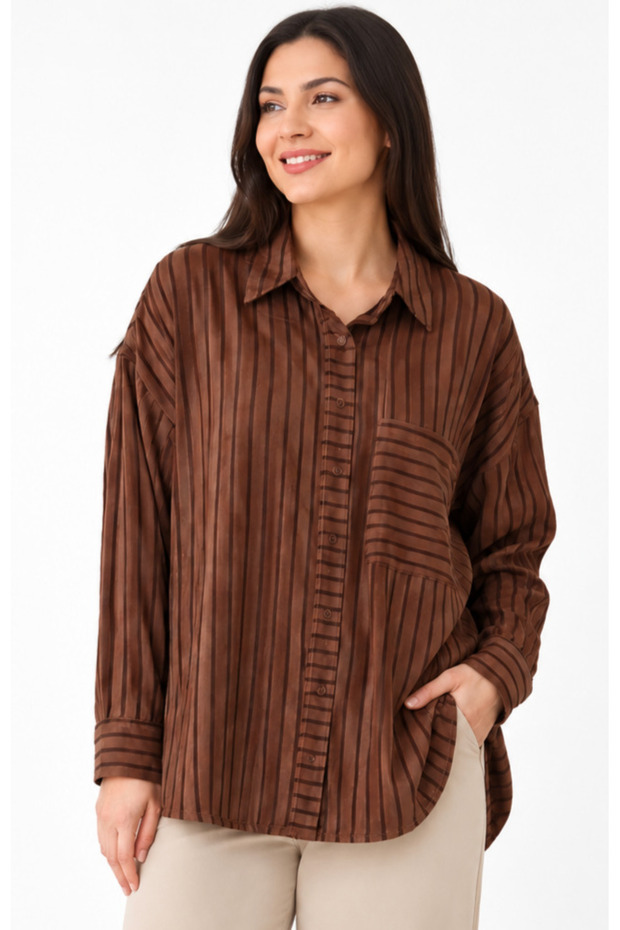 Relaxed Fit Daily Pocketed Striped Shirt