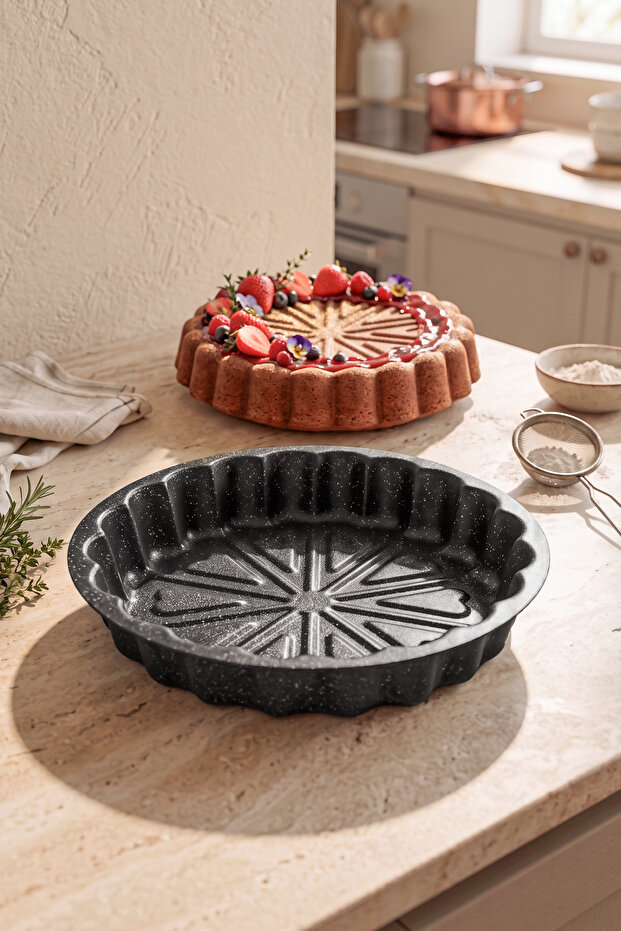 Non-Stick Granit Original 10 Heart Slice Cake Mold 28X5Cm