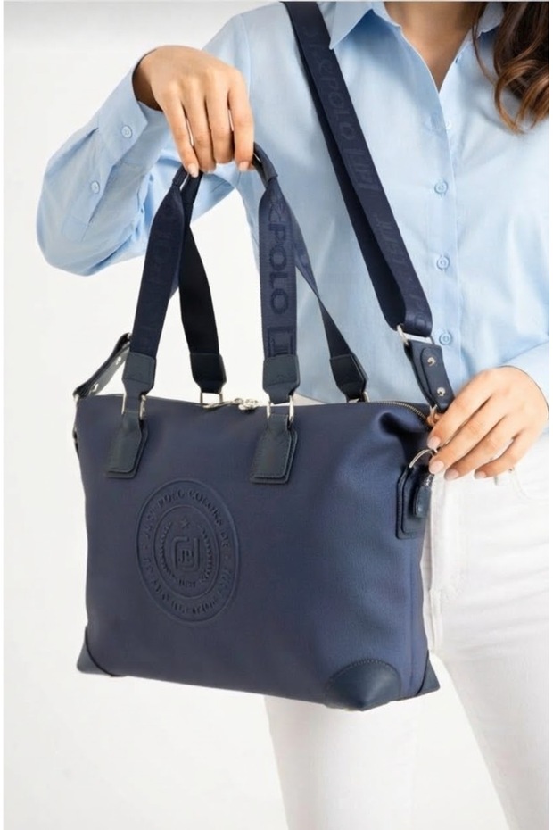 Women's Navy Blue Hand and Shoulder Bag Large Size-6011