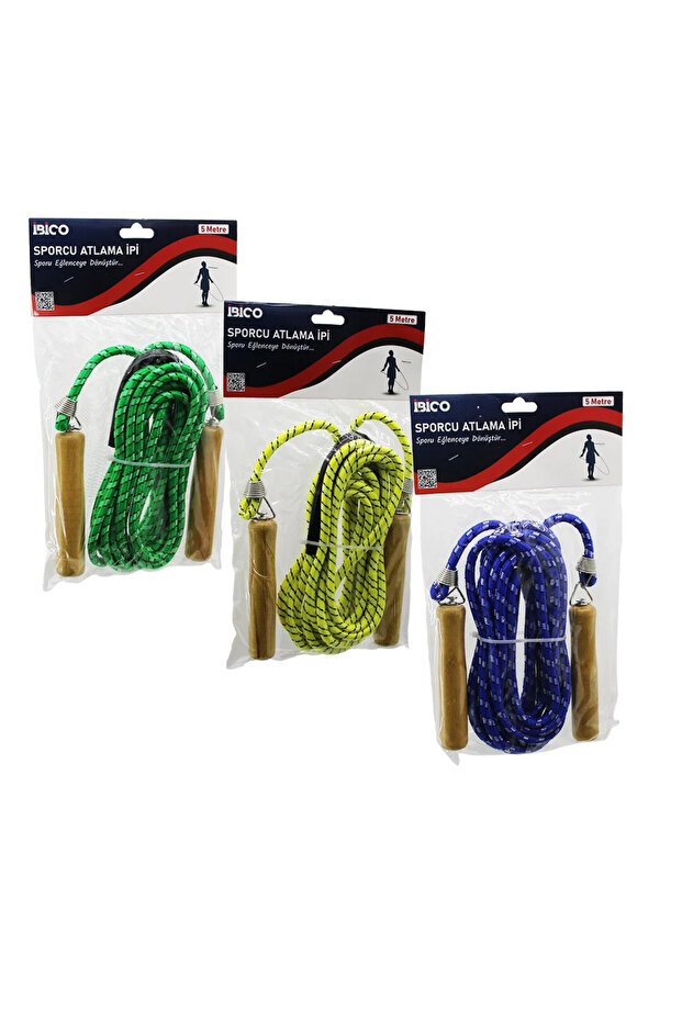 Wooden Handle Jump Rope Colorful 5Mt