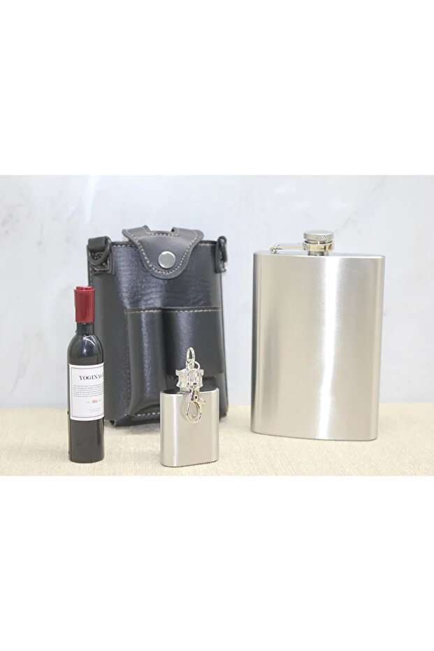 Leather Case Flask Set Alk3927