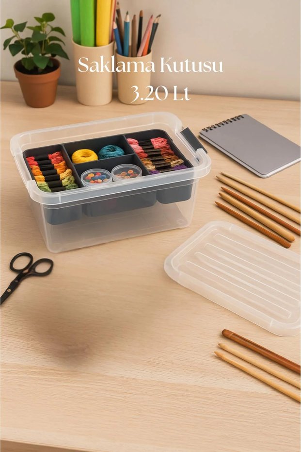 3.20 L Transparent Storage Box & Organizer Organizing Box
