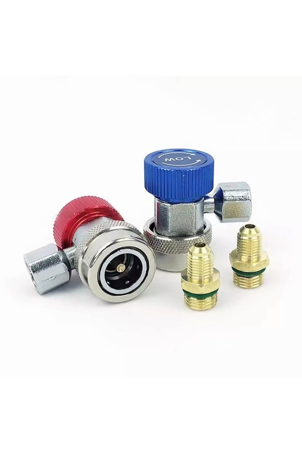 One pair adjustable Freon R134A H/L Auto Car Quick Coupler Connector Brass Adapters Air Conditioning