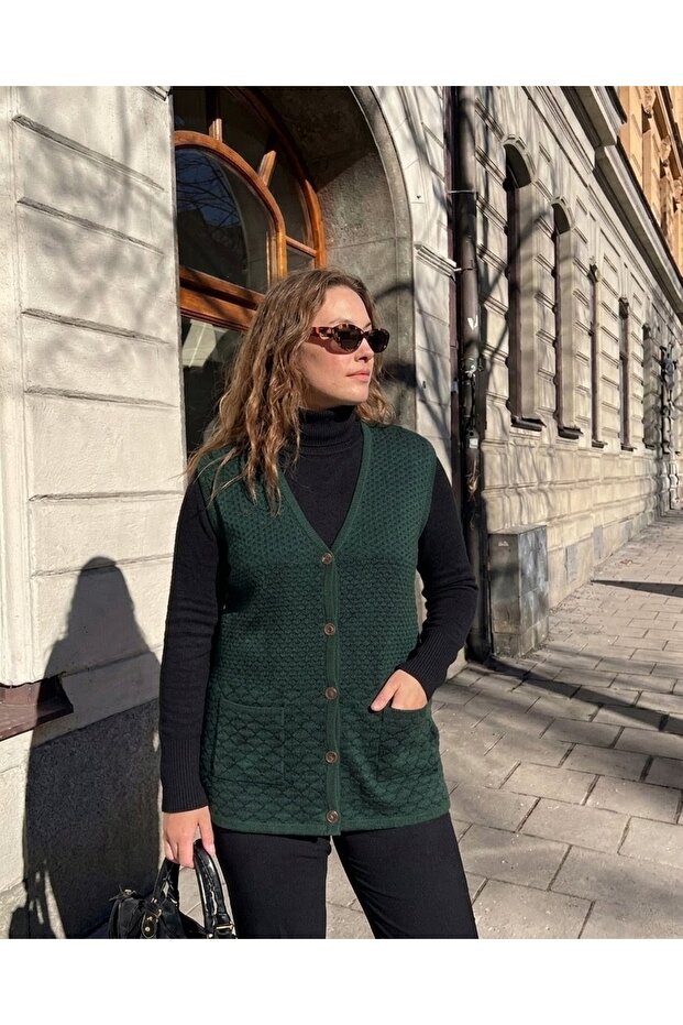 Patterned Steel Knit Classic Tricot Vest