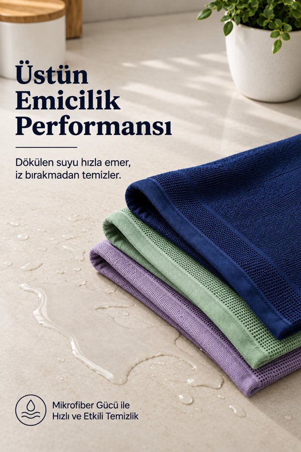 Set of 3 Microfiber Cleaning Cloths 40X60 Multi-Purpose, High Absorbency Performance