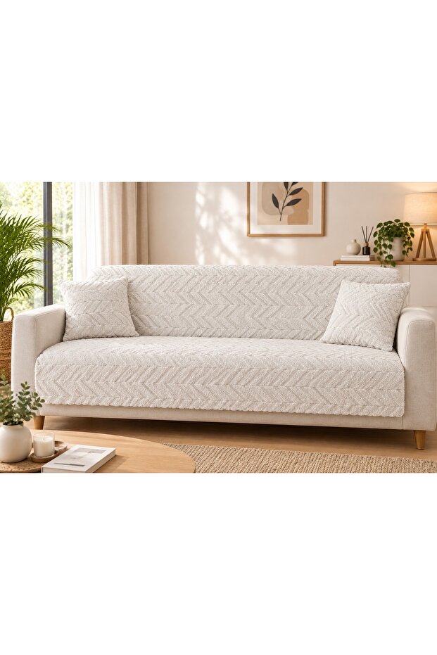1 Piece Plush Cotton Sponge Base Non-Slip Sofa Bed Cover 160 X 210