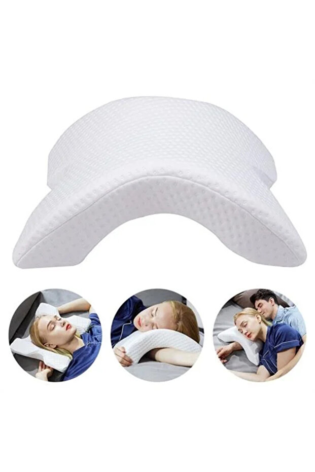 Visco orthopedic wide neck compatible arm and leg supported soft curved head pillow