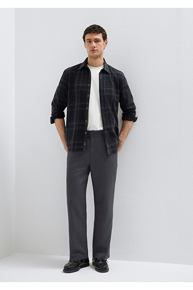 Men's M0010557-85540 Woven Trousers Dark Pearl Cream