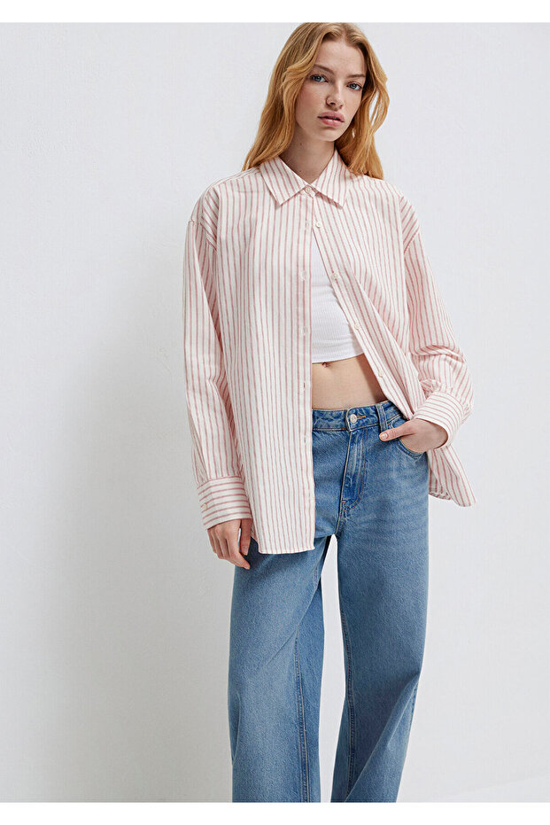 Striped Pink Shirt Oversized / Wide Fit 1211393-91489