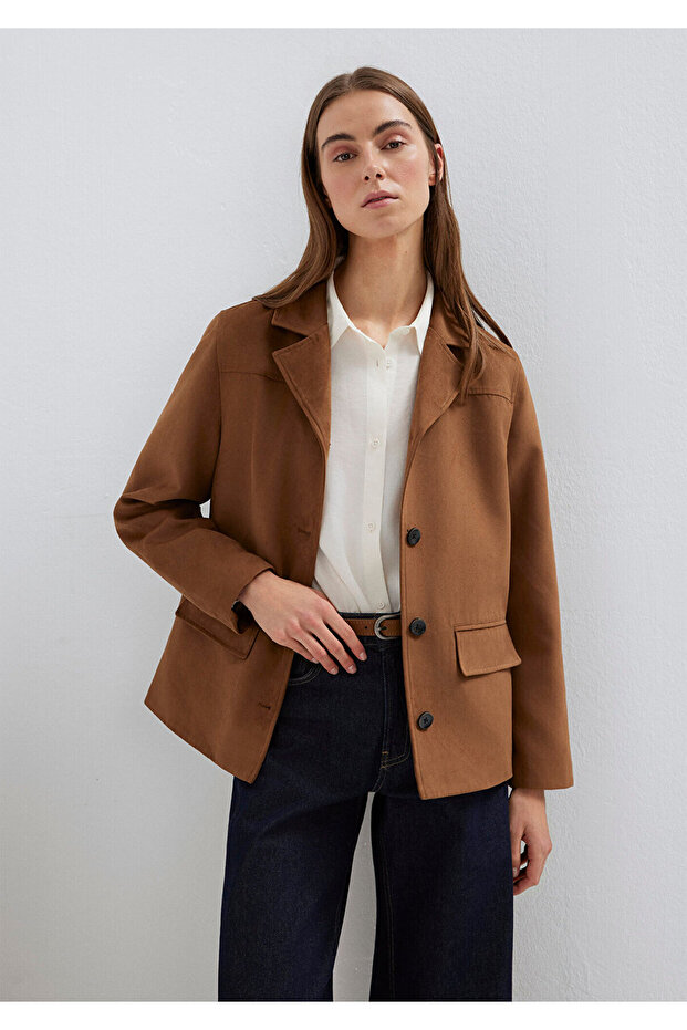Brown Faux Suede Jacket 1110817-70226