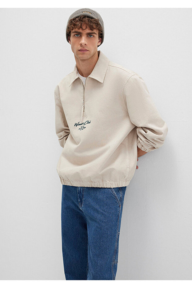 Semi-Zip Ecru Shirt 0211784-81202