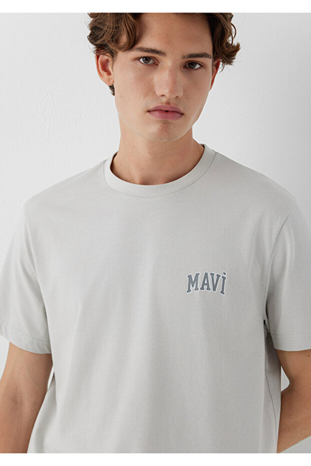Logo Printed Gray T-Shirt Regular Fit / Regular Cut 0611714-70074