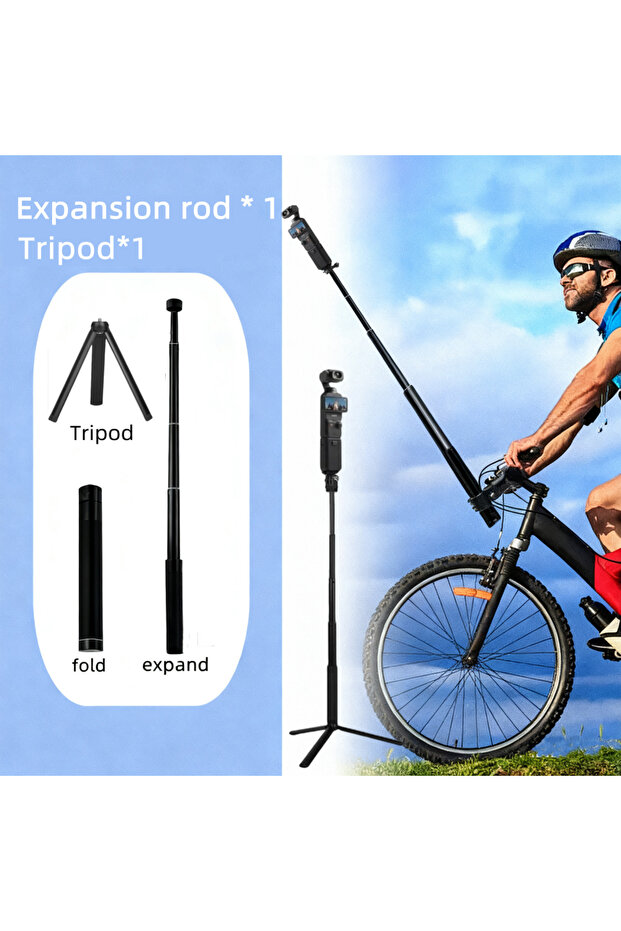 Upgrade version COOL DIER 2in1 Metal Selfie Stick Tripod Lengthen Holder Telescopic Rod for DJI Osmo