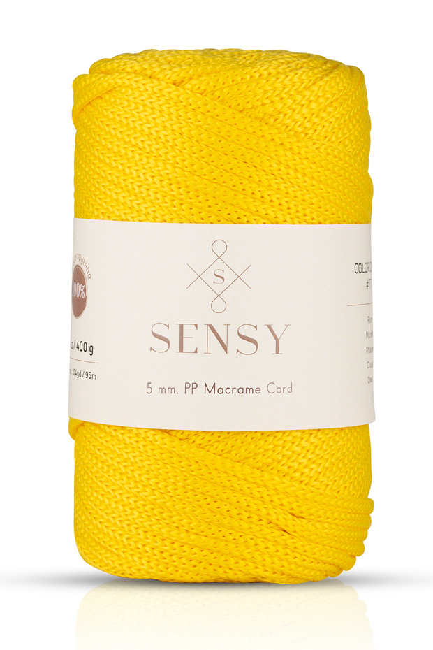 5 Mm - 400 gr Polyester Macrame Thread Yellow 95 M Polyester Macrame Thread Suppla Rope And Bag Thread