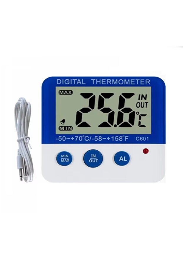 Blue LCD Display Digital Fridge Thermometer with Alarm and Max Min Temperature Digital Freezer Therm