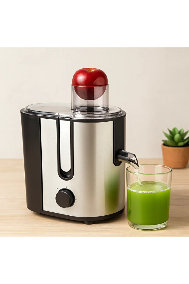 600W Solid Fruit Juicer - 1250ml with Pulp Container, 450ml with Juice Container