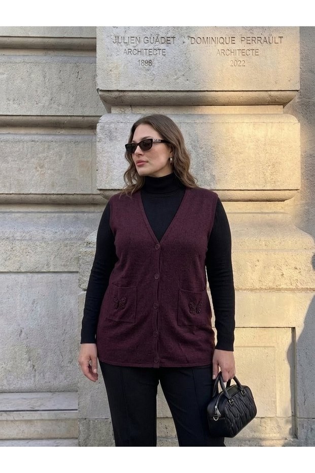 Cebi Butterfly Stone Steel Knit Classic Tricot Vest
