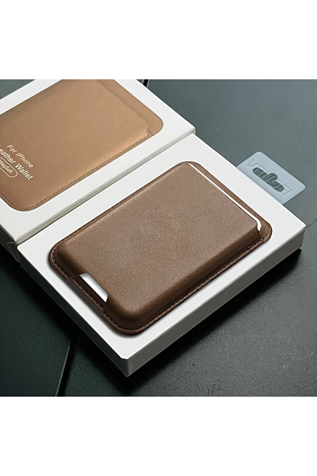 light brown Luxury PU Magnetic Card Holder for iphone 17 16 15 14 13 12 Pro Max Phone Case Magnetic