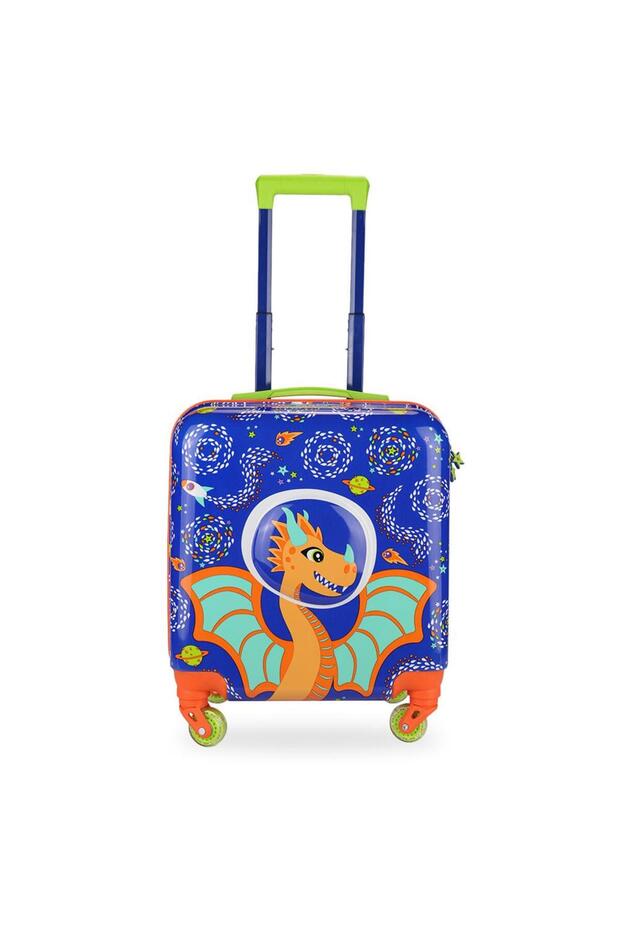 Milk&Moo Colorful Lighted Wheeled Rickshaw Kids Suitcase with 3D Ponix Design