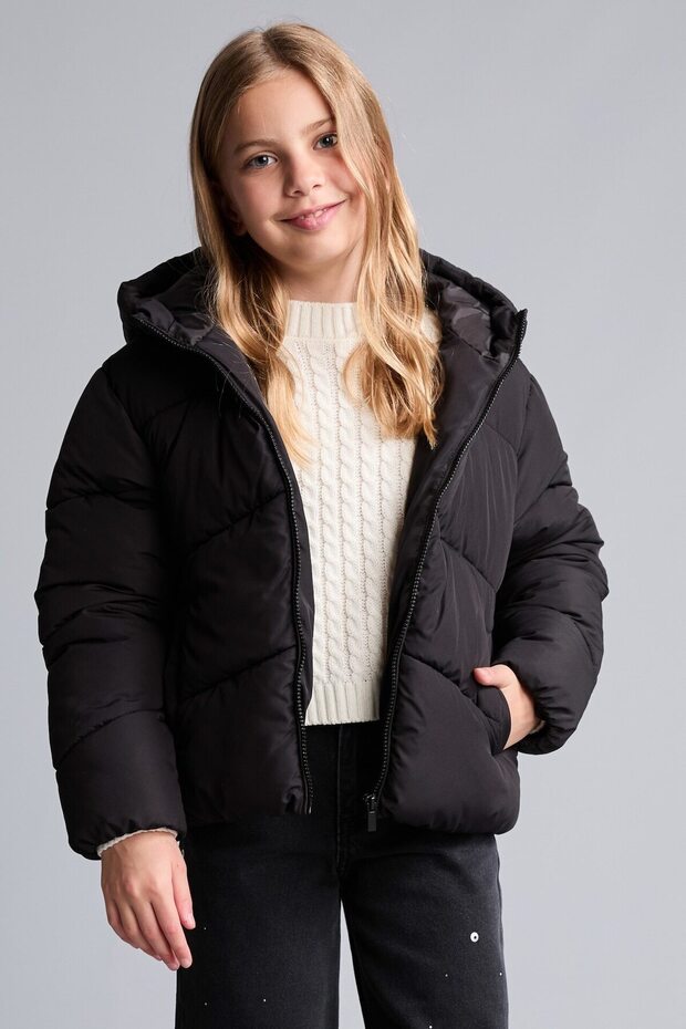 Girl's Water Repellent Windproof Hooded Puffer Coat with Pockets and Zipper Closure C5389A824Au