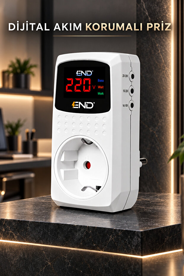 Digital Surge Protected Socket Voltage Protection with Led Display 150-280V over Current Voltage Socket Regulator