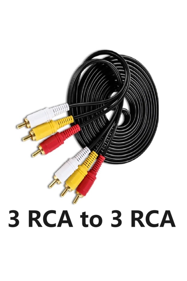 1.5m black 20m 10m 5m 3m 1.5m 3 RCA Male To 3 RCA Plug Splitter 3RCA Adapter Cable Audio TV DVD Vide