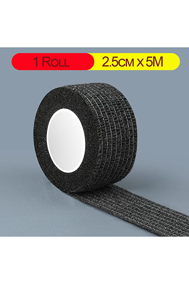 black Elastic Bandage for Horizontal Bar Self-Adhesive Anti-Slip Sleeve Wrapped Straps for Dumbbell