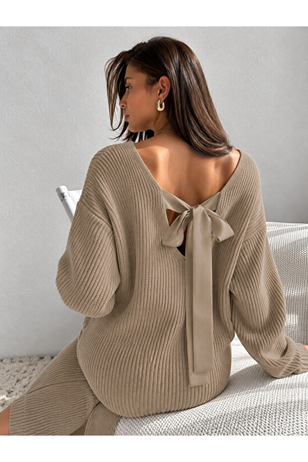 Tri̇ko Dress with Ribbon Detail