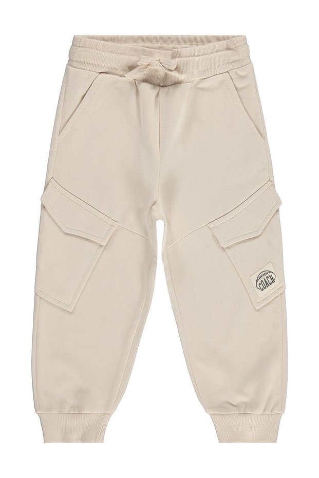 Basic Cargo Pocket Sweatpants for 2-5 Years Old - Beige