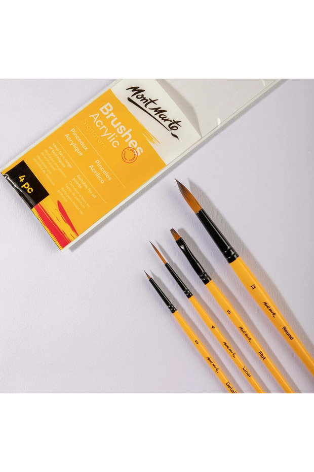 Acrylic Paint Brush Set of 4 (Taklon)