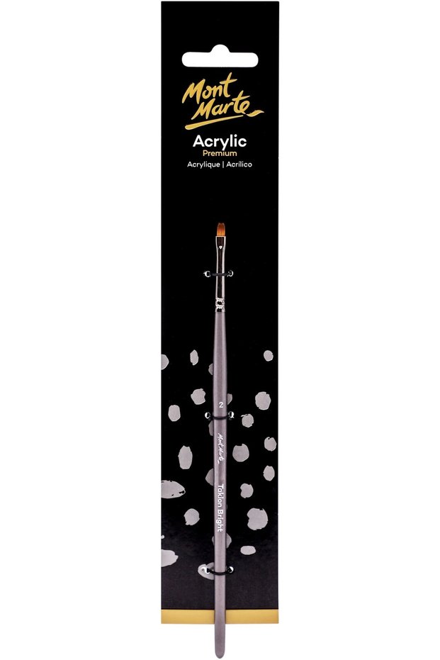 Artist Acrylic Brush Premium Taklon Short Shiny 2
