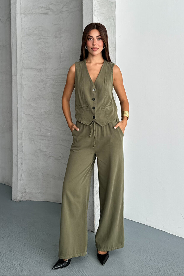 Women's Vest Set Top and Bottom Set