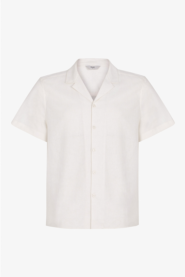 Men's White Havana Air Linen Blend Shirt