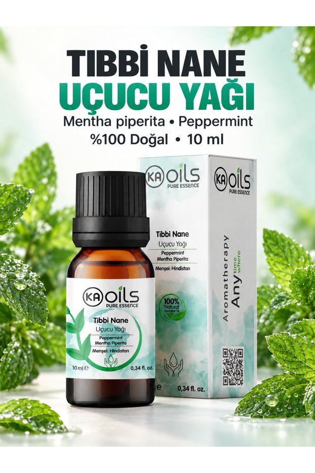 Medical Peppermint Essential Oil 10 ml - 100% Pure Natural Censer Diffuser Oil for Headache and Focus